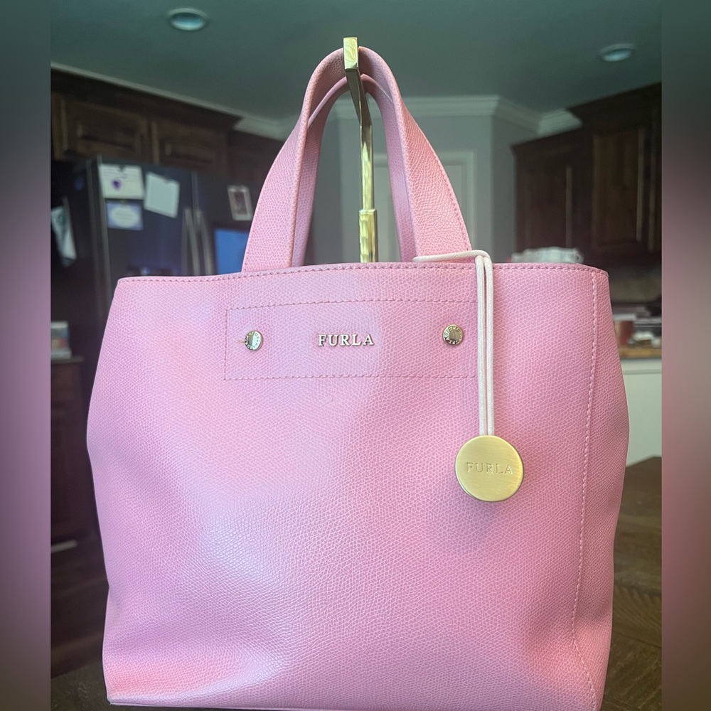 Furla Pink Leather Tote Bag